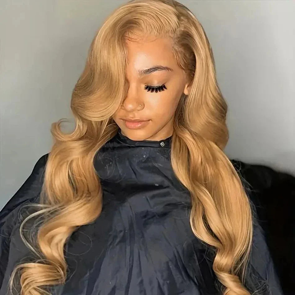 Perruque Body Wave Honey Blonde 13x4 HD perruque à dentelle frontale 100% Cheveux Humains
