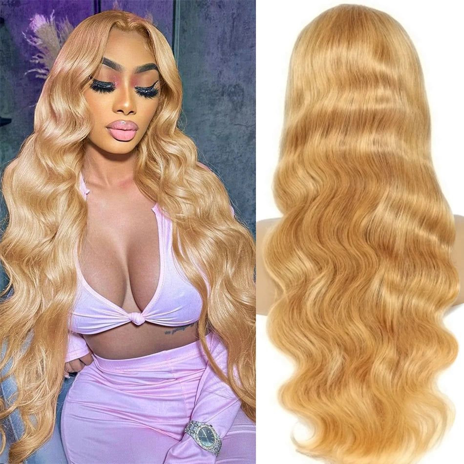 Perruque Body Wave Honey Blonde 13x4 HD perruque à dentelle frontale 100% Cheveux Humains