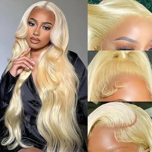 Perruque 613 Blonde en Cheveux Humains - Lace Front