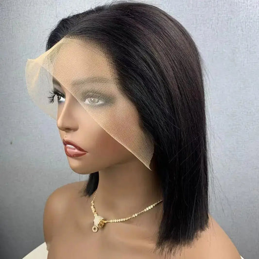 Perruque Lace Front Droite en Cheveux Humains Remy, 4-16 pouces, Cheveux Brésiliens